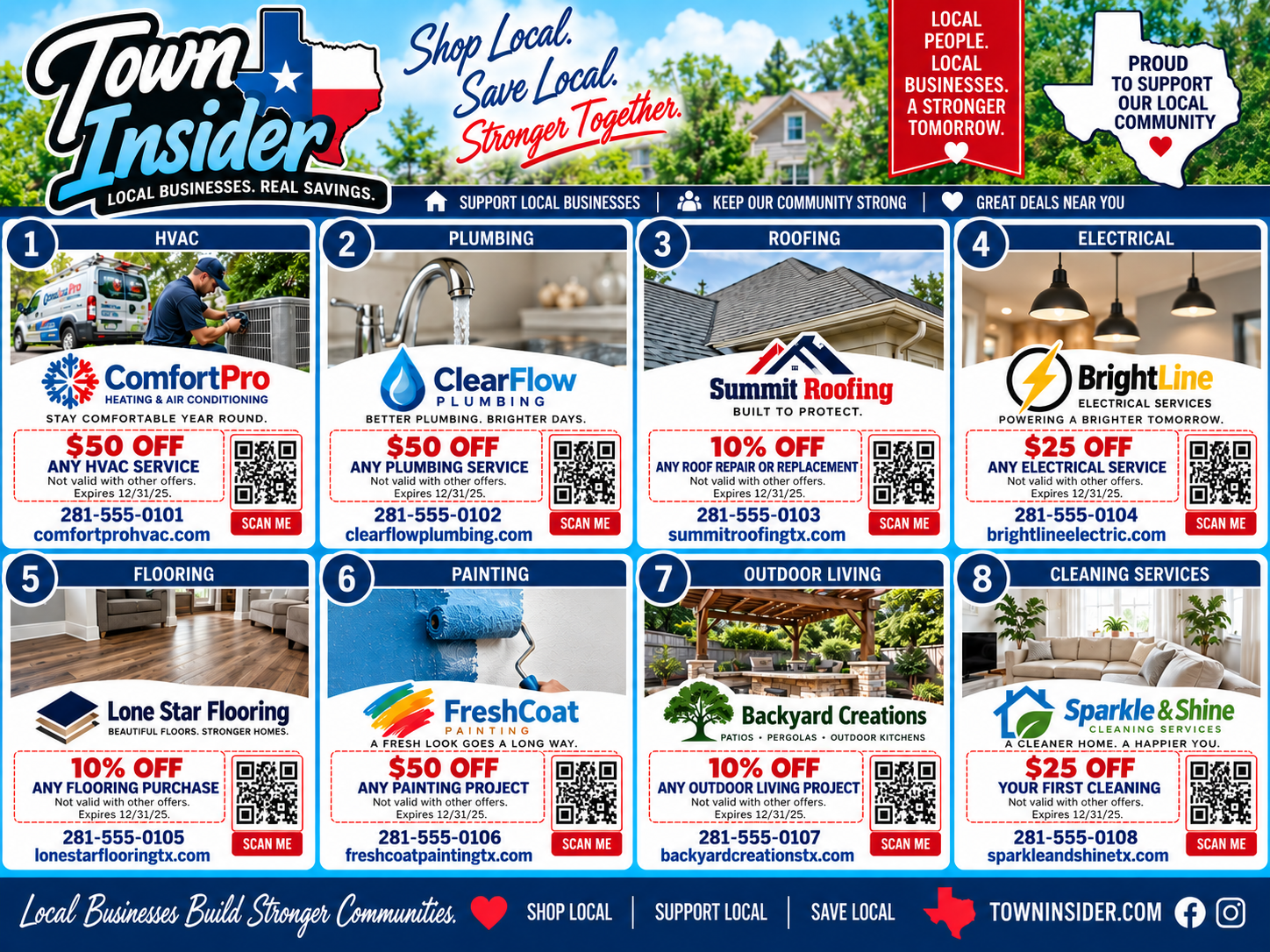 Town Insider postcard advertising example